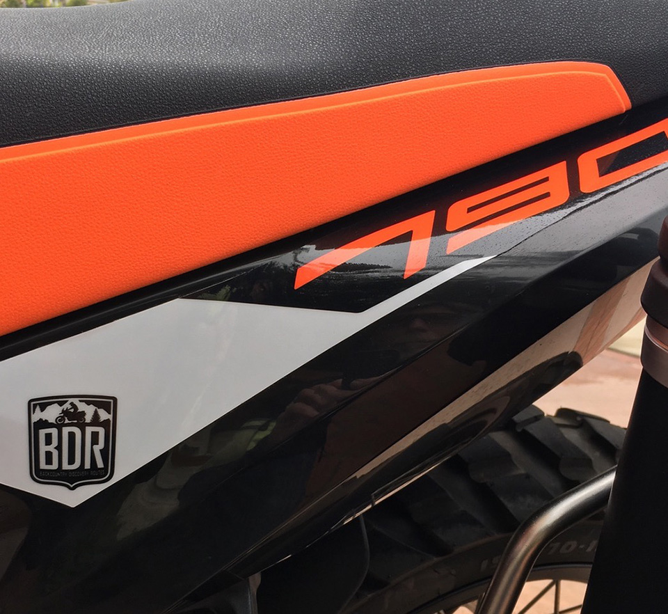 790 bike tail view with BDR sticker